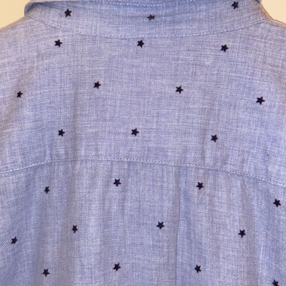 ⭐️ HP TALBOTS Embroidered Star Classic Perfect Fit Button Down Shirt - Picture 7 of 9